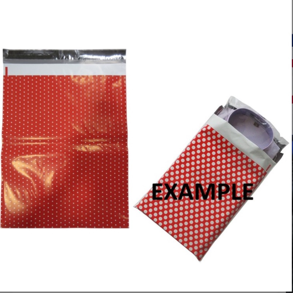 SEASONAL POLKA DOTS RED POLY MAILERS 14.5"X19"